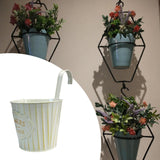 Maxbell Metal Hanging Flower Pot Garden Decoration Outdoor Railing Fence Hanging Pot Large White