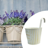 Maxbell Metal Hanging Flower Pot Garden Decoration Outdoor Railing Fence Hanging Pot Large White