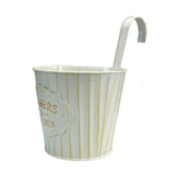 Maxbell Metal Hanging Flower Pot Garden Decoration Outdoor Railing Fence Hanging Pot Large White