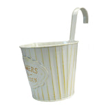 Maxbell Metal Hanging Flower Pot Garden Decoration Outdoor Railing Fence Hanging Pot Large White