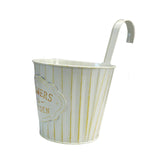 Maxbell Metal Hanging Flower Pot Garden Decoration Outdoor Railing Fence Hanging Pot Large White