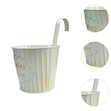 Maxbell Metal Hanging Flower Pot Garden Decoration Outdoor Railing Fence Hanging Pot Large White