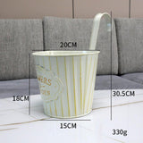 Maxbell Metal Hanging Flower Pot Garden Decoration Outdoor Railing Fence Hanging Pot Large White