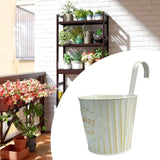 Maxbell Metal Hanging Flower Pot Garden Decoration Outdoor Railing Fence Hanging Pot Large White