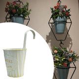 Maxbell Metal Hanging Flower Pot Garden Decoration Outdoor Railing Fence Hanging Pot Small White