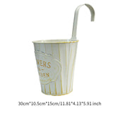Maxbell Metal Hanging Flower Pot Garden Decoration Outdoor Railing Fence Hanging Pot Small White