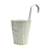 Maxbell Metal Hanging Flower Pot Garden Decoration Outdoor Railing Fence Hanging Pot Small White