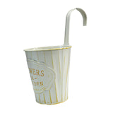 Maxbell Metal Hanging Flower Pot Garden Decoration Outdoor Railing Fence Hanging Pot Small White