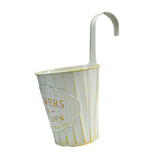 Maxbell Metal Hanging Flower Pot Garden Decoration Outdoor Railing Fence Hanging Pot Small White