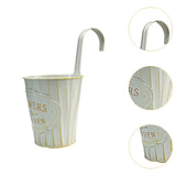 Maxbell Metal Hanging Flower Pot Garden Decoration Outdoor Railing Fence Hanging Pot Small White