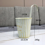 Maxbell Metal Hanging Flower Pot Garden Decoration Outdoor Railing Fence Hanging Pot Small White