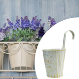 Maxbell Metal Hanging Flower Pot Garden Decoration Outdoor Railing Fence Hanging Pot Small White