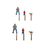 Maxbell 3x Potted Plant Wooden Plaque Dad, Son and Dog for Home Flower Pot Courtyard S