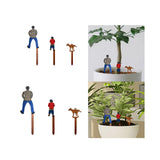 Maxbell 3x Potted Plant Wooden Plaque Dad, Son and Dog for Home Flower Pot Courtyard S