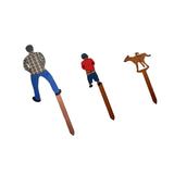 Maxbell 3x Potted Plant Wooden Plaque Dad, Son and Dog for Home Flower Pot Courtyard S