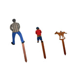 Maxbell 3x Potted Plant Wooden Plaque Dad, Son and Dog for Home Flower Pot Courtyard S