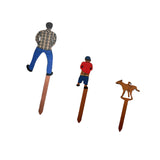 Maxbell 3x Potted Plant Wooden Plaque Dad, Son and Dog for Home Flower Pot Courtyard S