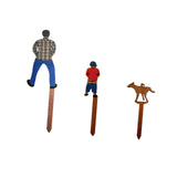 Maxbell 3x Potted Plant Wooden Plaque Dad, Son and Dog for Home Flower Pot Courtyard S