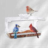 Maxbell Clear Window Bird Feeder Transparent Birdhouse for Yard Outdoor Garden Decor