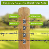 Maxbell 50Pcs Fence Staples Sturdy Fasteners for Wire Fence for Garden Softwood Farm