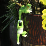 Maxbell Flower Pot Hugger Figurine Hanging Animal Sculpture Fence Garden Frog Statue