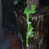 Maxbell Flower Pot Hugger Figurine Hanging Animal Sculpture Fence Garden Frog Statue