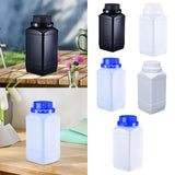 Maxbell Wide Mouth Square Bottle 1L Chemical Dispenser Bottle for Laboratories Reagent with black cap Black