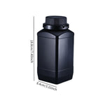 Maxbell Wide Mouth Square Bottle 1L Chemical Dispenser Bottle for Laboratories Reagent with black cap Black