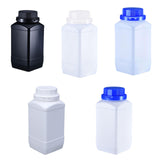 Maxbell Wide Mouth Square Bottle 1L Chemical Dispenser Bottle for Laboratories Reagent with black cap Black