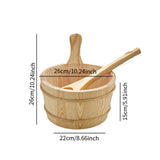 4L Wooden Sauna Bucket and Ladle SPA Steaming Bathroom Tool for Bath Sauna