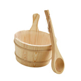 4L Wooden Sauna Bucket and Ladle SPA Steaming Bathroom Tool for Bath Sauna