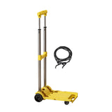 Folding Hand Truck with Four Wheels Adjustable Handle for Office Lightweight Size S Yellow