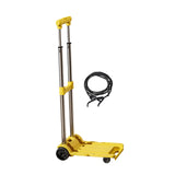 Folding Hand Truck with Four Wheels Adjustable Handle for Office Lightweight Size S Yellow