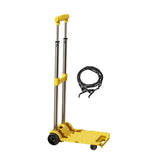 Folding Hand Truck with Four Wheels Adjustable Handle for Office Lightweight Size S Yellow