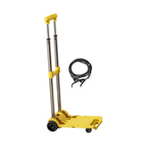 Folding Hand Truck with Four Wheels Adjustable Handle for Office Lightweight Size S Yellow