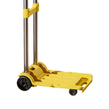 Folding Hand Truck with Four Wheels Adjustable Handle for Office Lightweight Size S Yellow