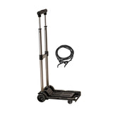 Folding Hand Truck with Four Wheels Adjustable Handle for Office Lightweight Size S Black