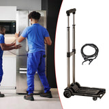 Folding Hand Truck with Four Wheels Adjustable Handle for Office Lightweight Size S Black