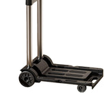 Folding Hand Truck with Four Wheels Adjustable Handle for Office Lightweight Size S Black