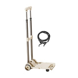 Folding Hand Truck with Four Wheels Adjustable Handle for Office Lightweight Size S Cream