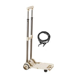 Folding Hand Truck with Four Wheels Adjustable Handle for Office Lightweight Size S Cream