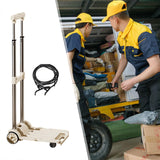 Folding Hand Truck with Four Wheels Adjustable Handle for Office Lightweight Size S Cream