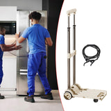 Folding Hand Truck with Four Wheels Adjustable Handle for Office Lightweight Size S Cream