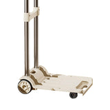 Folding Hand Truck with Four Wheels Adjustable Handle for Office Lightweight Size S Cream