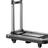 Folding Hand Truck with Four Wheels Adjustable Handle for Office Lightweight Size L Gray