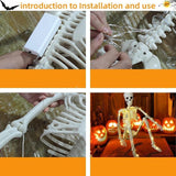 Maxbell Halloween Skeleton Decorations for Garden Haunted House Props Indoor/Outdoor