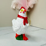 Maxbell Christmas Chicken Statue Xmas Decor Garden Sculpture for Courtyard Lawn Pond