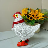 Maxbell Christmas Chicken Statue Xmas Decor Garden Sculpture for Courtyard Lawn Pond