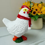Maxbell Christmas Chicken Statue Xmas Decor Garden Sculpture for Courtyard Lawn Pond