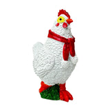 Maxbell Christmas Chicken Statue Xmas Decor Garden Sculpture for Courtyard Lawn Pond